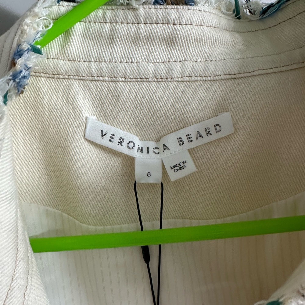 Veronica Beard Cream and Blue Tweed Blazer - Picture 2 of 9